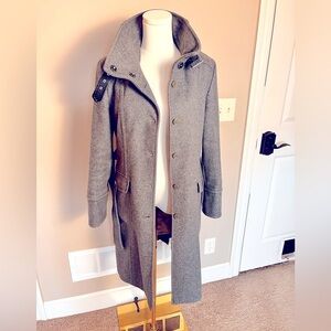 Size 6 barely worn grey Kenneth Cole winter coat with silver details